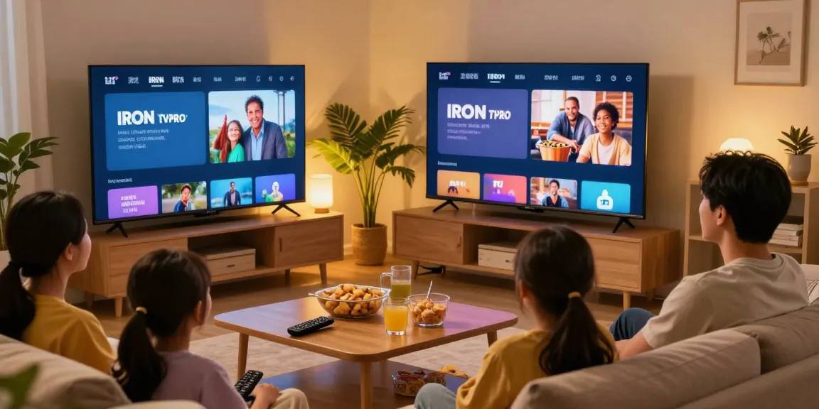 Découvrez l'expérience immersive de IRON TV PRO dans un salon convivial.
