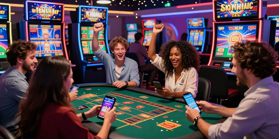 Players enjoying games in vibrant casinos that accept credit cards, showcasing excitement and quick deposits.