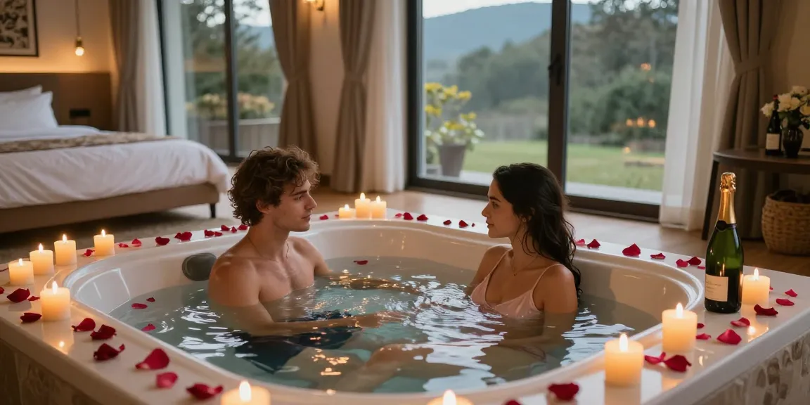 hôtel romantique toulouse with a cozy love room featuring private jacuzzi and romantic ambiance
