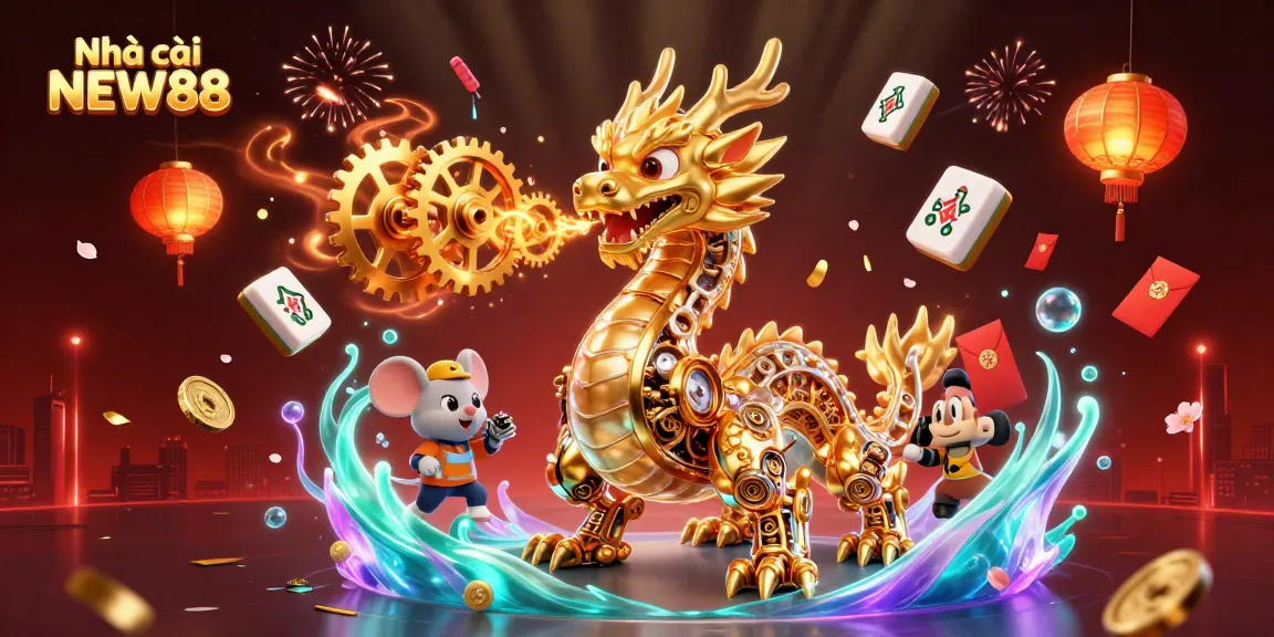 Engage in thrilling gameplay at Nhà cái NEW88 with exciting casino elements in a vibrant scene.