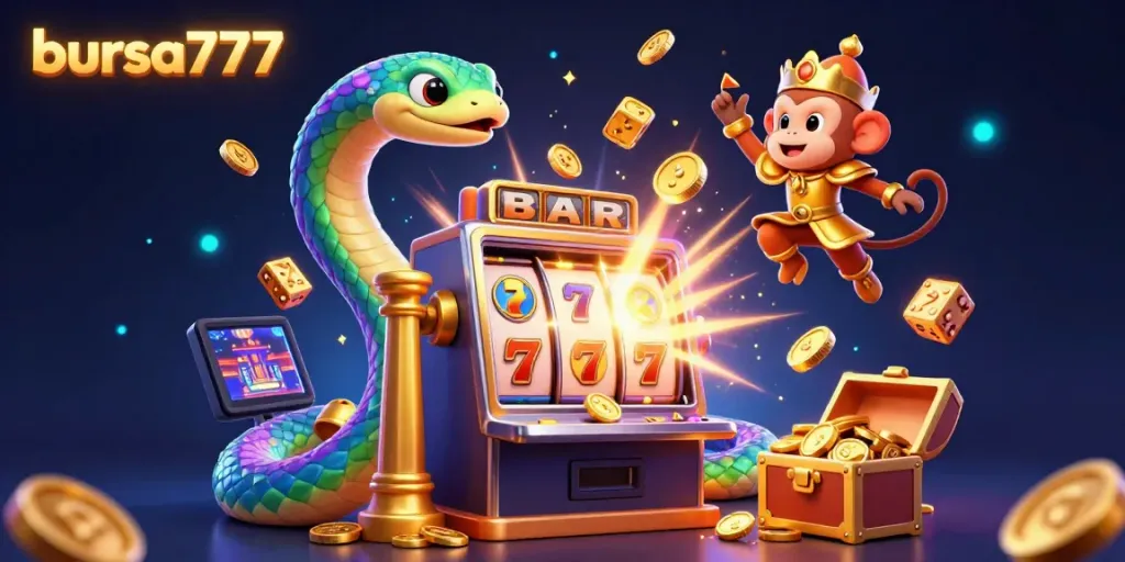 Slot online Bursa777 dengan jackpot besar dan simbol berkilau, menjanjikan kesenangan dalam bermain.
