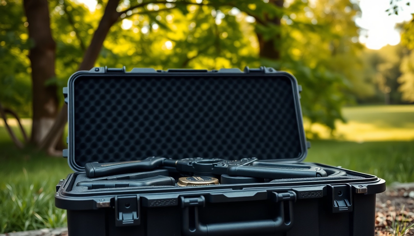 Showcase of Pelican gun case for sale, emphasizing its quality and protection features.