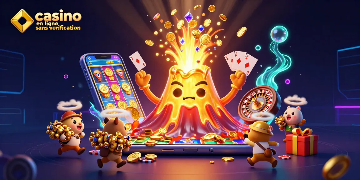 Jouez à un casino en ligne sans vérification avec des trésors gémissant d'une éruption de volcans de fortune.