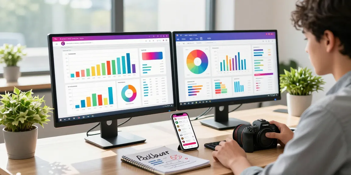Dynamic workspace showing a professional analyzing strategies to follower bei instagram kaufen