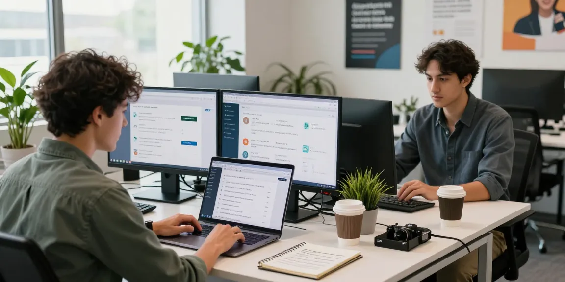 Job seeker reviewing openai jobs on laptop in modern office