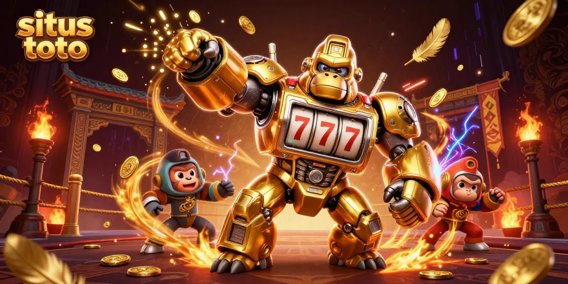 Experience thrilling wins at situs toto with a dynamic 3D gorilla mech and exciting casino elements.