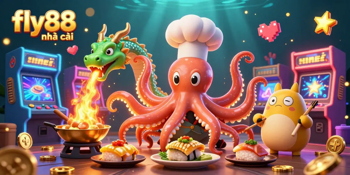 Experience dynamic gaming at fly88 nhà cái with vibrant casino elements and fun characters in a rich 3D illustration.