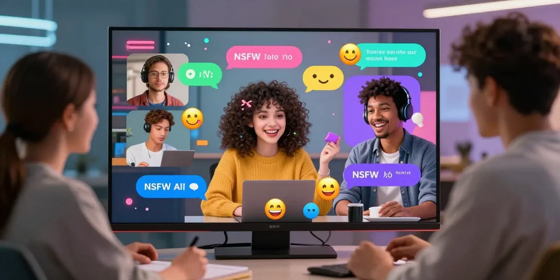 Engaging NSFW AI chat scene with vibrant avatars and interactive elements, perfect for exploring digital companionship.