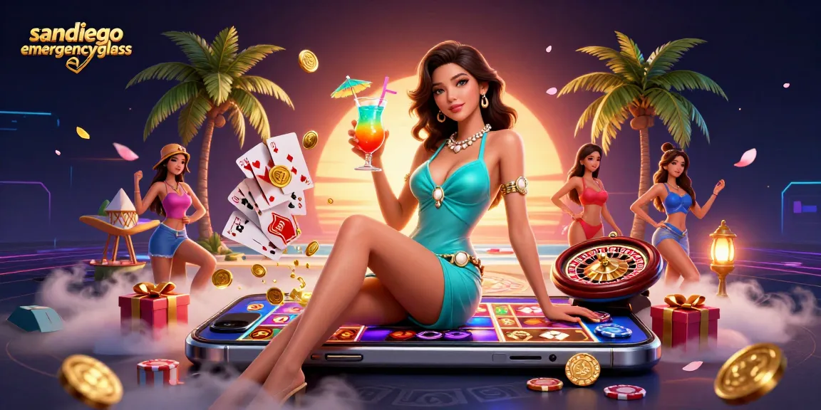 Spin to win at sandiegoemergencyglass, showcasing vibrant slot games and rich casino elements.