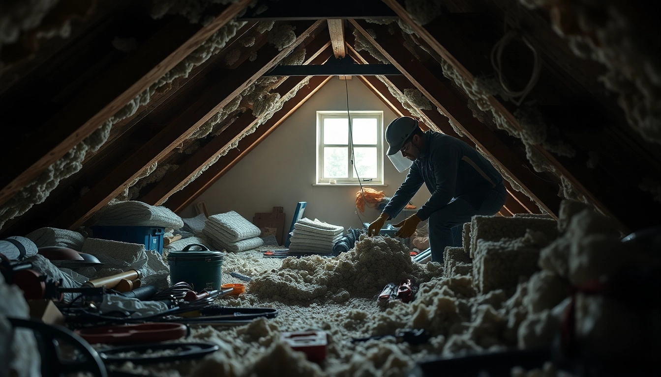 loft insulation removal specialist efficiently clearing attic insulation.