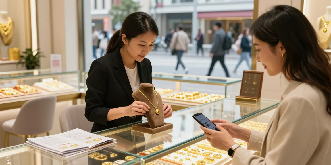 Vente d'or avec cours de l'or en 2026 dans une bijouterie moderne.