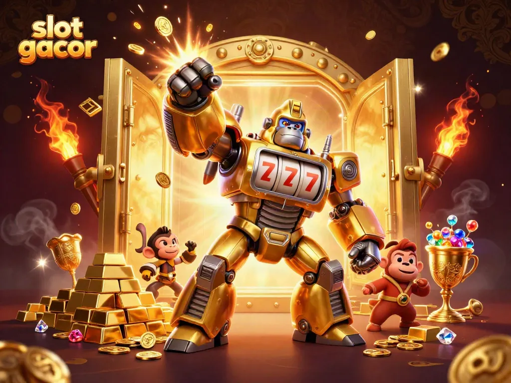 Win big with slot gacor featured in an exhilarating 3D casino illustration!