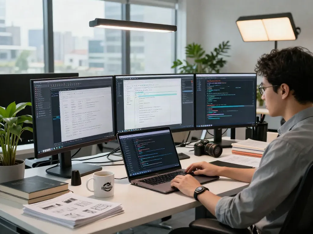 Pengembangan perangkat lunak dengan PG server dalam suasana kantor modern