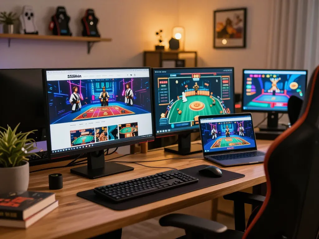 Engaging online gaming session on 555win with dynamic live dealer games displayed on desktop