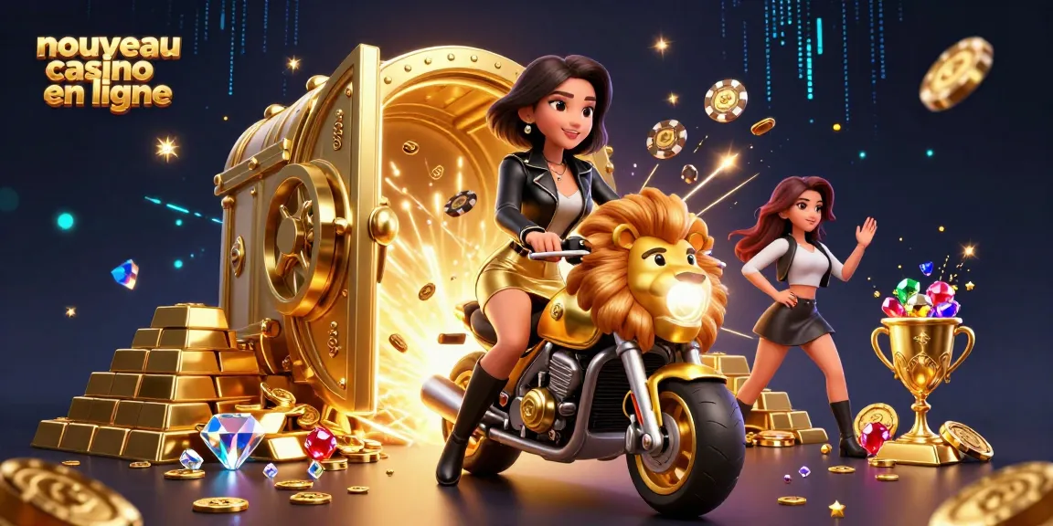Participez à une action passionnante dans un nouveau casino en ligne avec une scène glamour d'excitation de jeu.