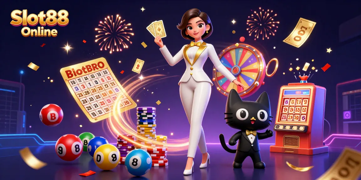 Terlibat dengan Slot88 Online untuk petualangan bermain yang mendebarkan, menampilkan suasana kasino 3D yang penuh warna.