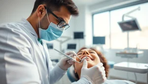 Dentist at work in a clean environment showcasing newsmilelife's advanced dental care.