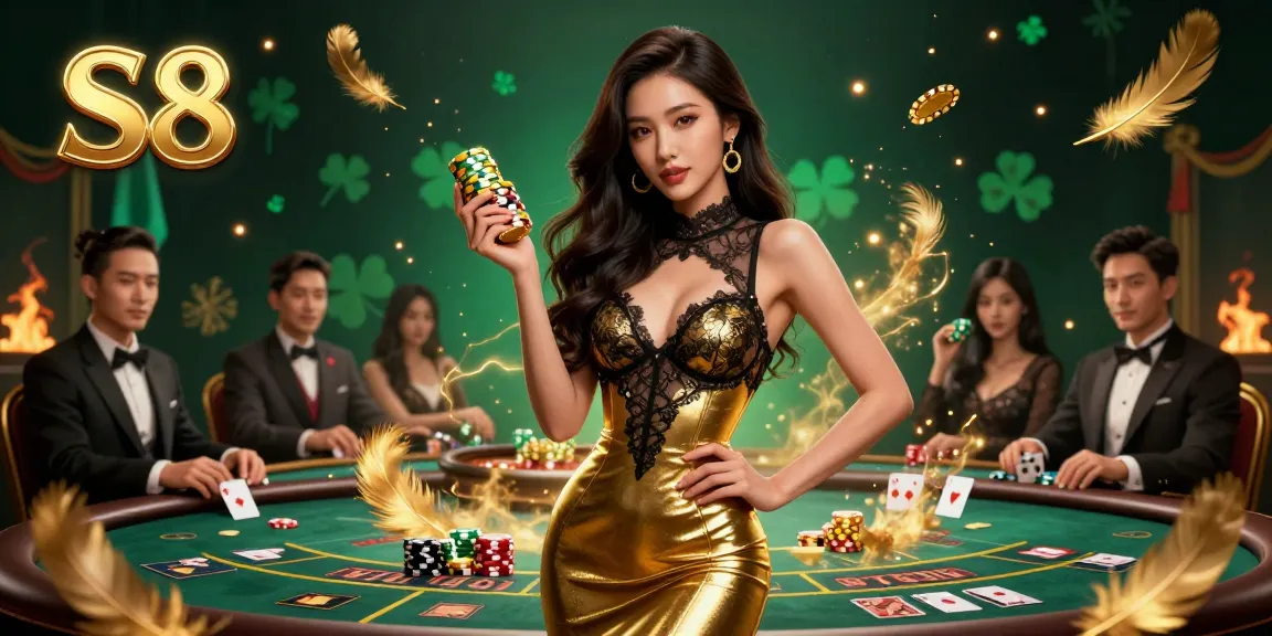 Experience high-stakes gaming at S8 with a glamorous baccarat table surrounded by elegant players.