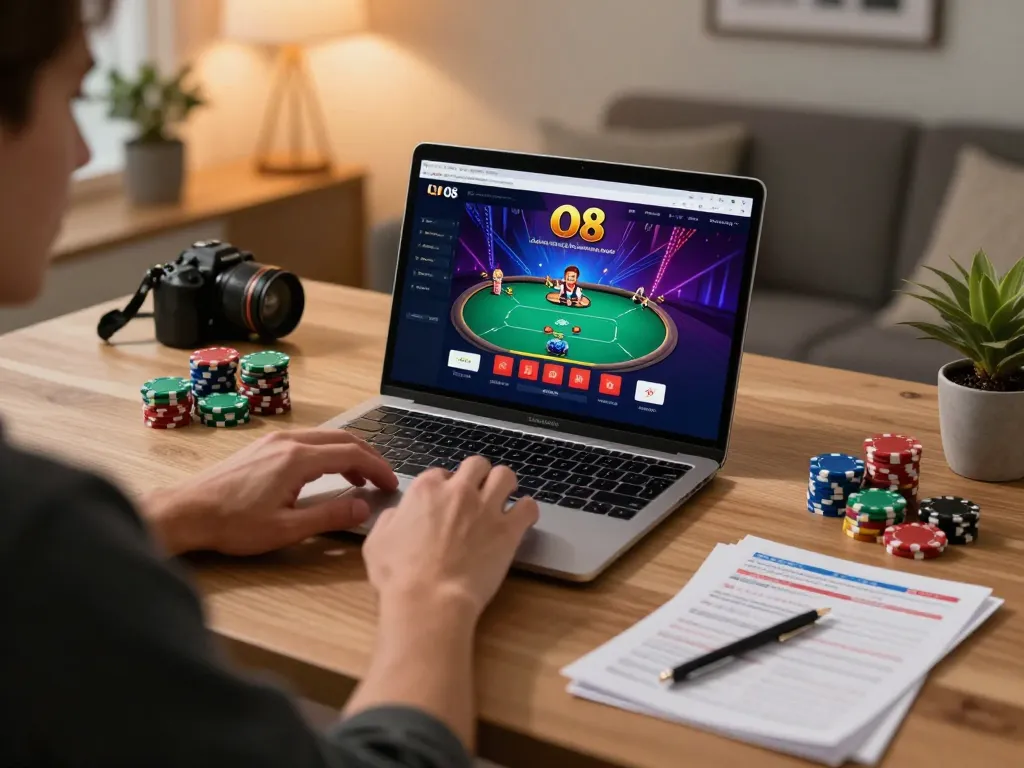 Play poker on O8 with immersive interface and betting strategies at home.