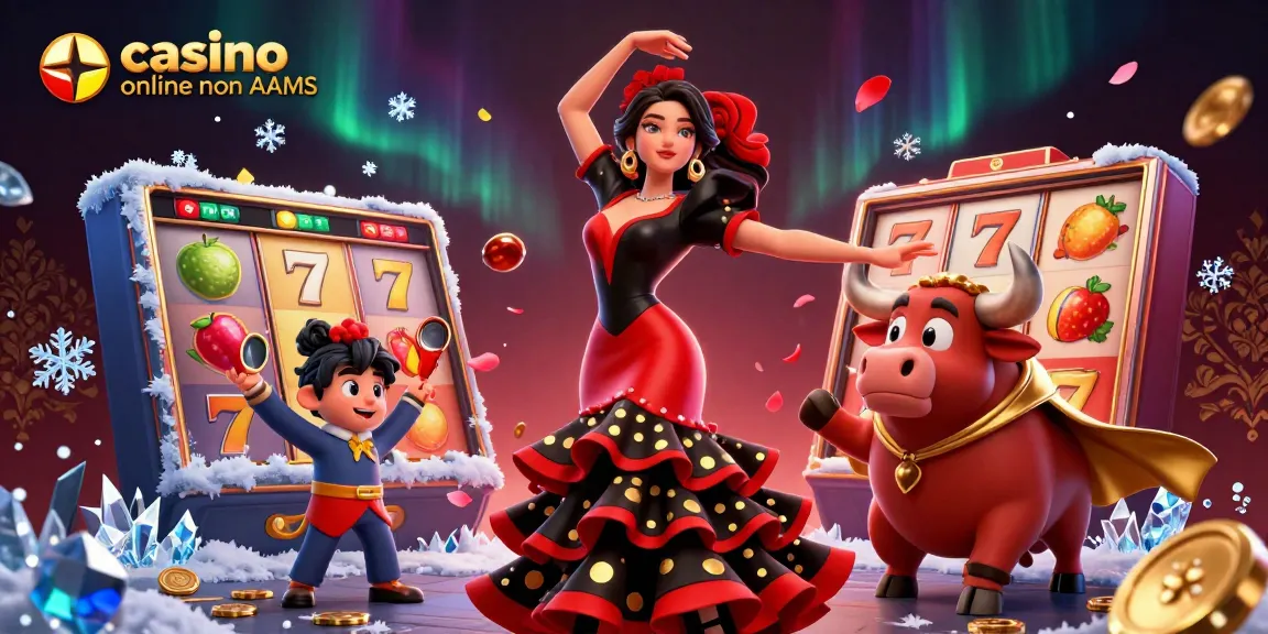 Scopri l'emozione del casino online non AAMS con rulli di slot vibranti e personaggi coinvolgenti.