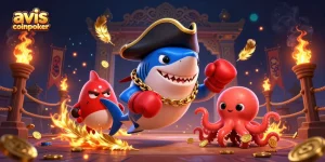 CoinPoker avis : Découvrez les personnages de l'univers crypto dans une scène dynamique pleine de détails.