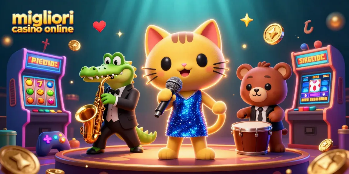 Scopri i migliori casino online con il gatto jazz, coccodrillo sassofonista e giovane orsetto.