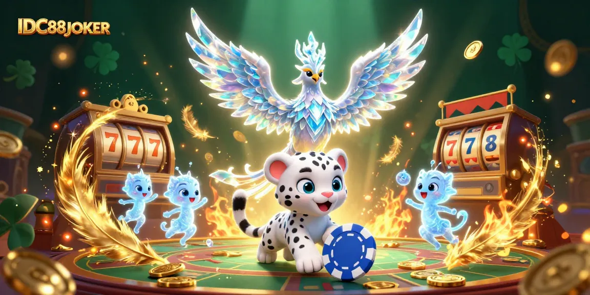 Engage with IDC88JOKER’s thrilling casino adventure featuring a unique ice phoenix and vibrant gaming elements.