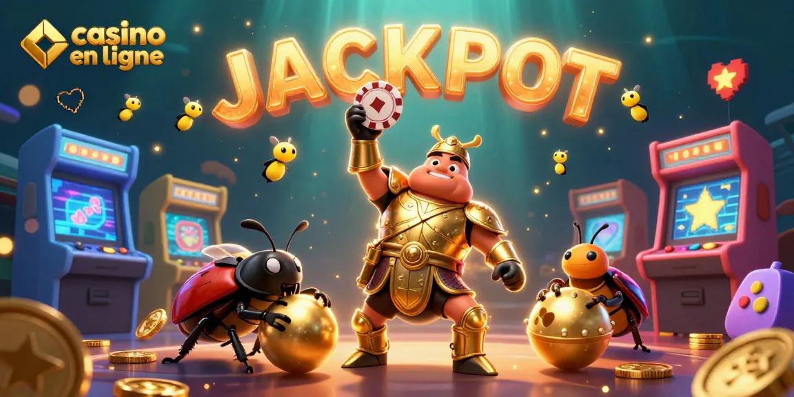 Jouez dans un casino en ligne avec nos héros de jeu illustrant un jackpot épique.