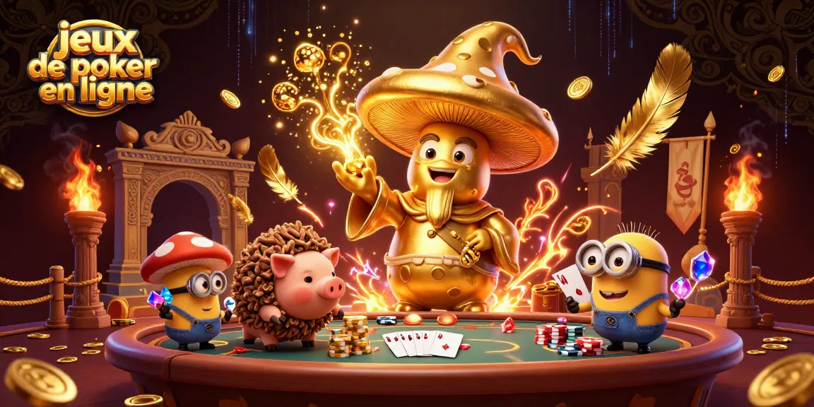 Gagnez avec des jeux de poker en ligne en affrontant le célèbre magicien champignon et son cochon de truffe.