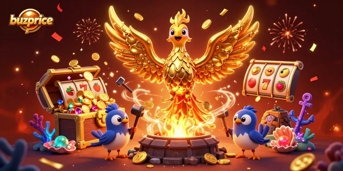 Play thrilling slot games and win cash with buzprice's golden phoenix and underwater treasures.