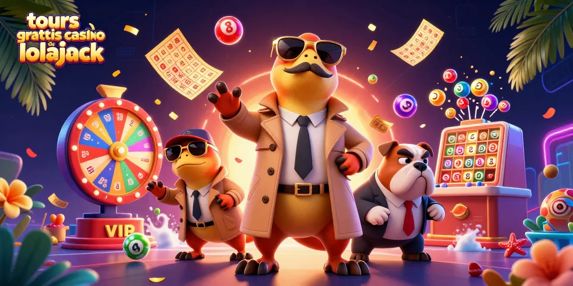 Spin to win with tours gratuits du casino lolajack, vibrant scene showcasing exciting casino elements.