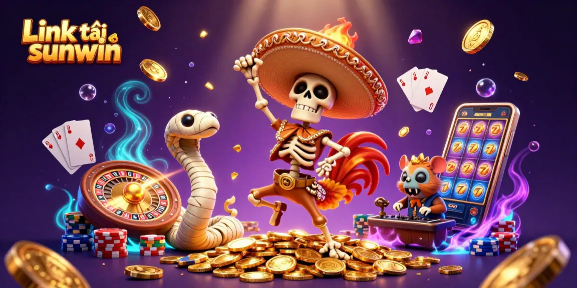Experience an exciting victory with Link tải sunwin as a mariachi rooster celebrates amidst casino riches.