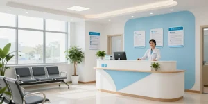 Hair transplant turkey consultation in a welcoming healthcare clinic, featuring compassionate doctor and patient interaction.