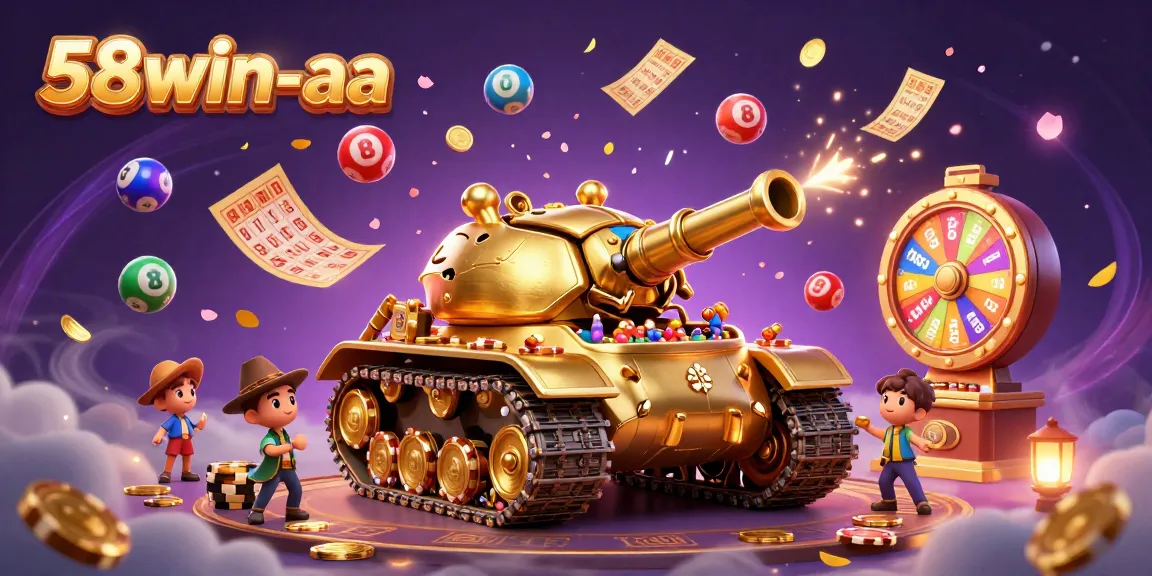 Experience thrilling games at 58win-aa with dynamic lottery elements and festive confetti.