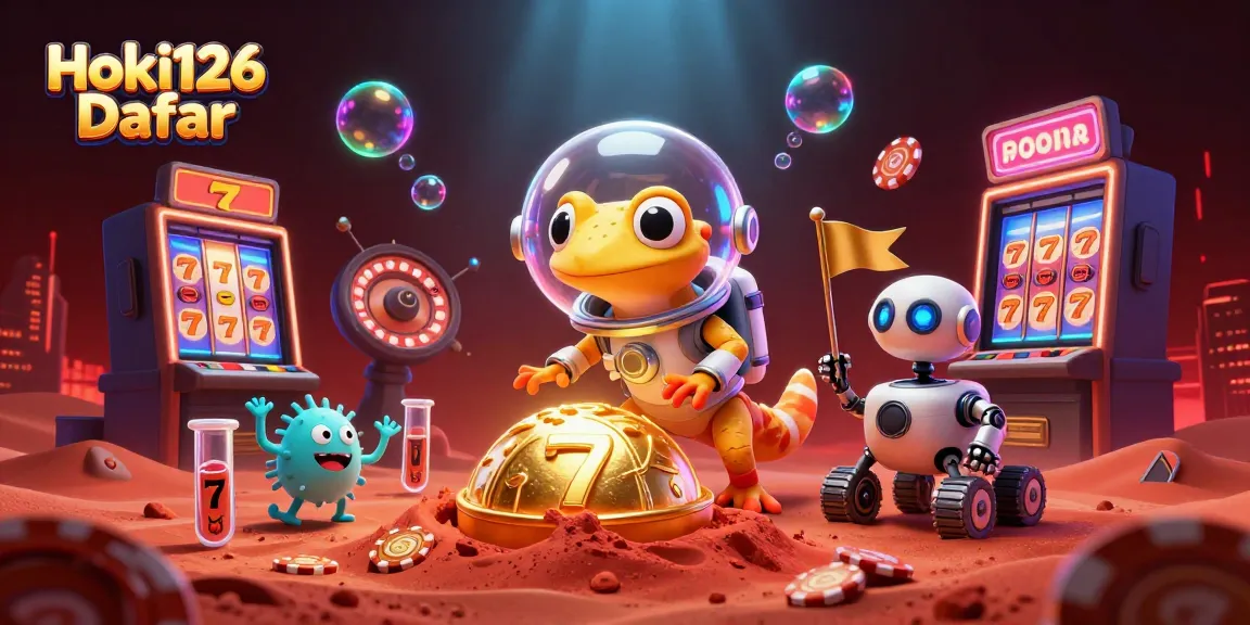 Hoki126 Daftar reveals engaging slot machines in a dynamic Martian casino scene, creating excitement for players.