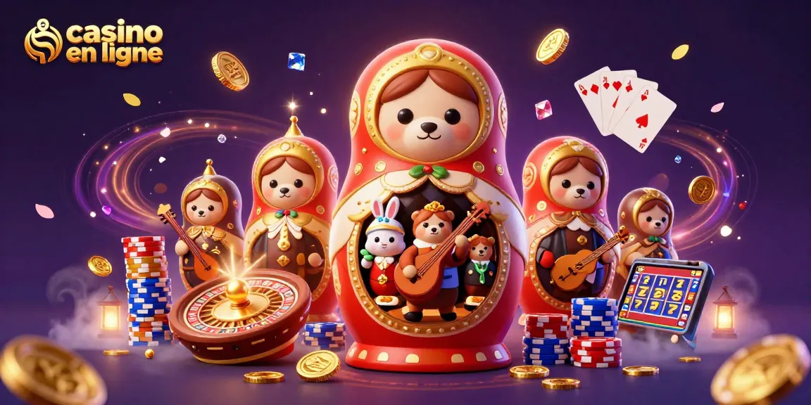 Découvrez l'univers du casino en ligne avec notre illustration dynamique de jeux et personnages de casino.