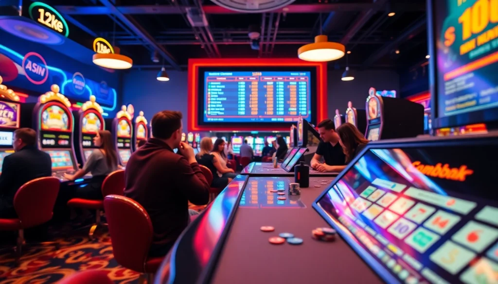 Nikmati pengalaman tikislot daftar di kasino dengan suasana yang meriah dan slot mesin mencolok.