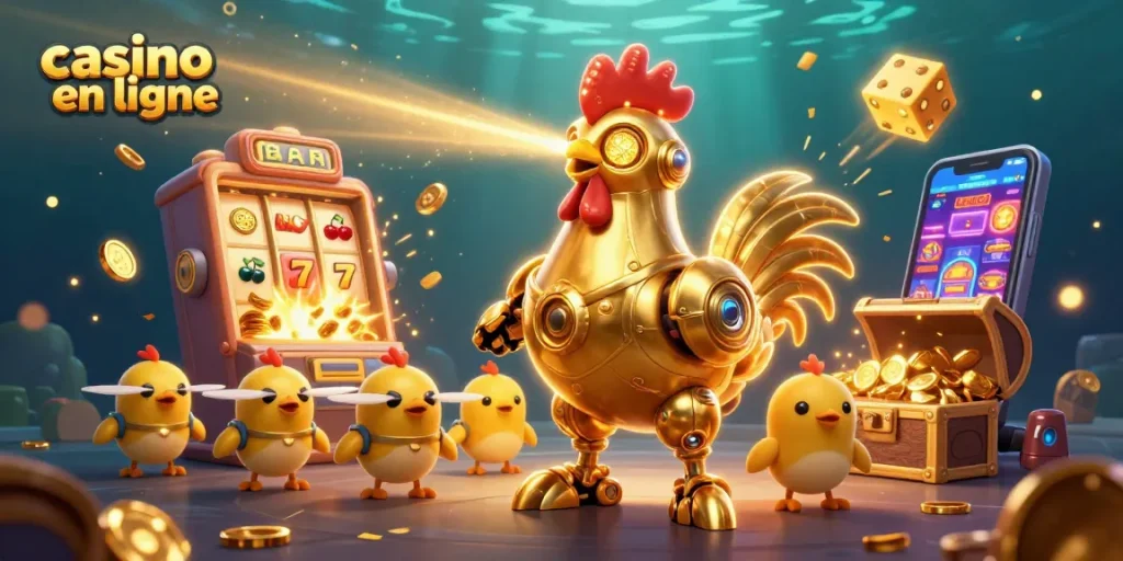 Découvrez le monde vibrant des jeux de casino en ligne avec une illustration divertissante et stratégique.