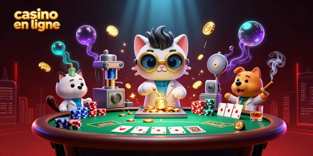 Le jeu au casino en ligne avec des personnages animés et des éléments de poker captivants.
