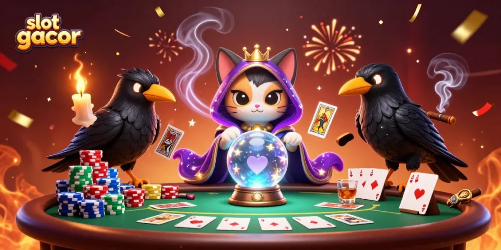 Raih kemenangan dengan slot gacor yang dikelilingi oleh elemen kasino yang menarik.